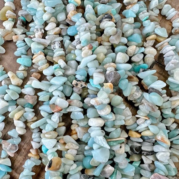 5-8mm Flower Amazonite Chip Bead Strand - Picture 2 of 3